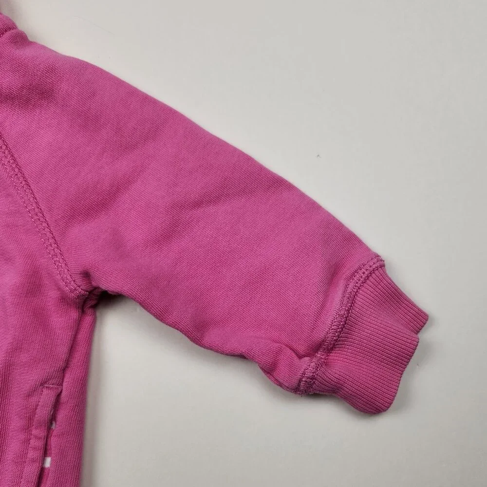 Hanna Andersson Bright Basics Bear Hoodie in Power Pink sz 6-12m 70cm Play